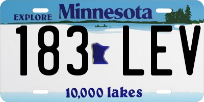 MN license plate 183LEV