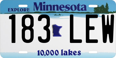 MN license plate 183LEW