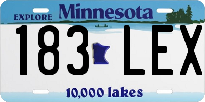 MN license plate 183LEX