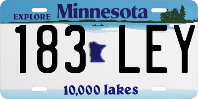 MN license plate 183LEY
