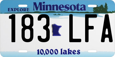 MN license plate 183LFA