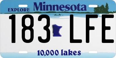 MN license plate 183LFE