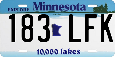 MN license plate 183LFK