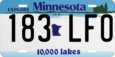 MN license plate 183LFO