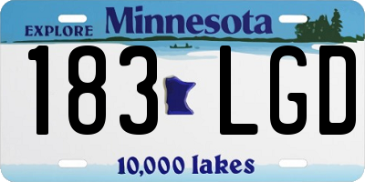 MN license plate 183LGD