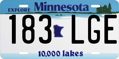 MN license plate 183LGE