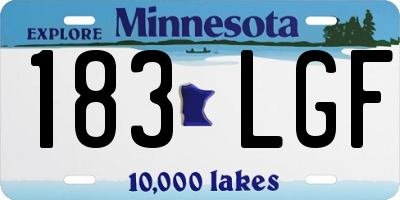 MN license plate 183LGF