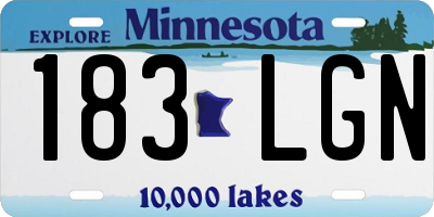 MN license plate 183LGN