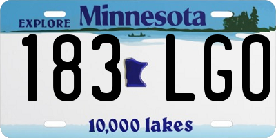 MN license plate 183LGO