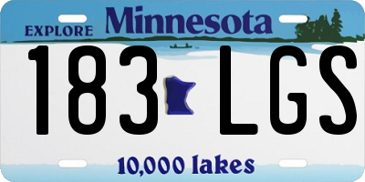 MN license plate 183LGS
