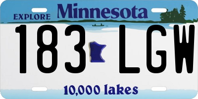 MN license plate 183LGW