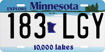 MN license plate 183LGY