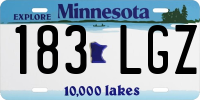MN license plate 183LGZ