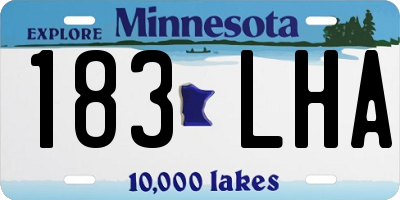 MN license plate 183LHA