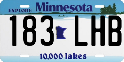MN license plate 183LHB