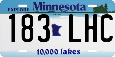 MN license plate 183LHC