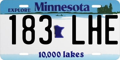 MN license plate 183LHE