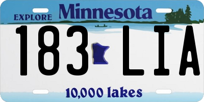 MN license plate 183LIA