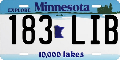 MN license plate 183LIB