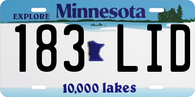 MN license plate 183LID