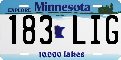 MN license plate 183LIG