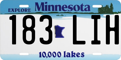 MN license plate 183LIH
