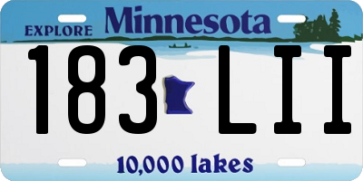 MN license plate 183LII