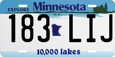 MN license plate 183LIJ