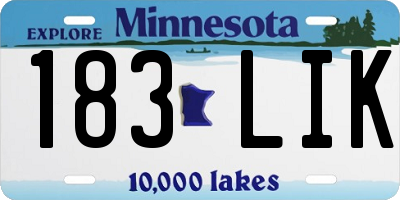 MN license plate 183LIK