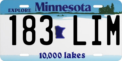 MN license plate 183LIM