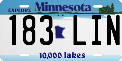 MN license plate 183LIN