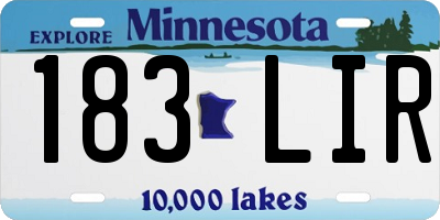MN license plate 183LIR