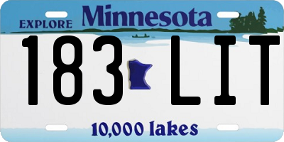 MN license plate 183LIT