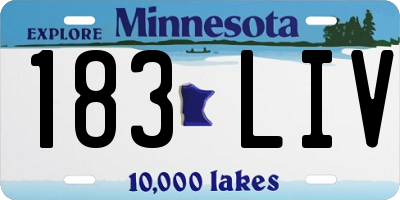 MN license plate 183LIV