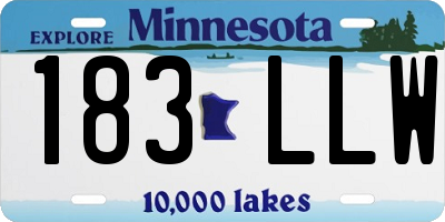 MN license plate 183LLW