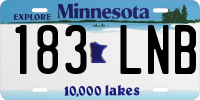 MN license plate 183LNB