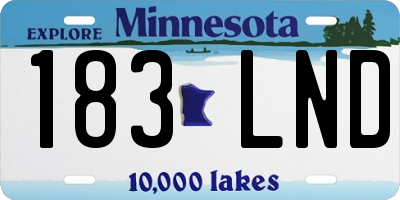 MN license plate 183LND