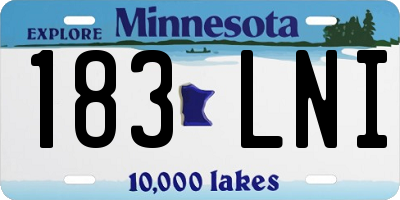 MN license plate 183LNI