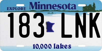 MN license plate 183LNK