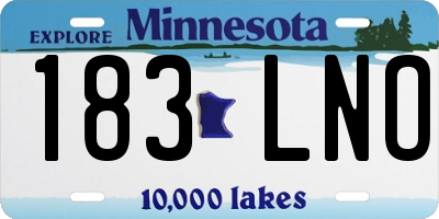 MN license plate 183LNO