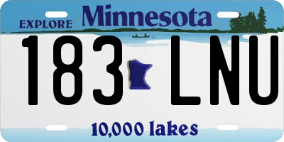 MN license plate 183LNU