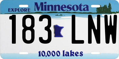 MN license plate 183LNW