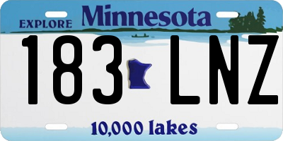 MN license plate 183LNZ