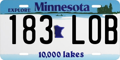 MN license plate 183LOB