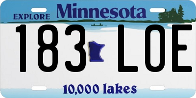 MN license plate 183LOE