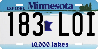 MN license plate 183LOI