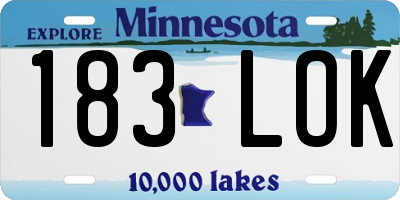 MN license plate 183LOK