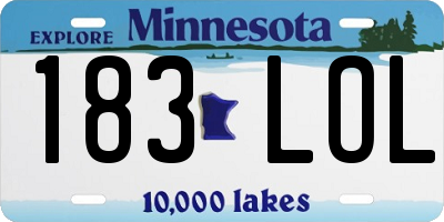 MN license plate 183LOL