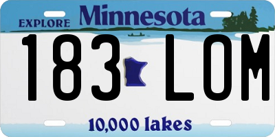 MN license plate 183LOM