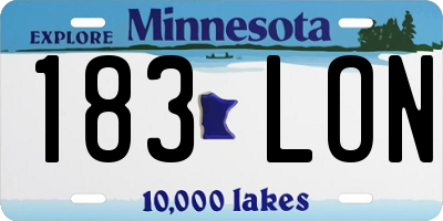 MN license plate 183LON